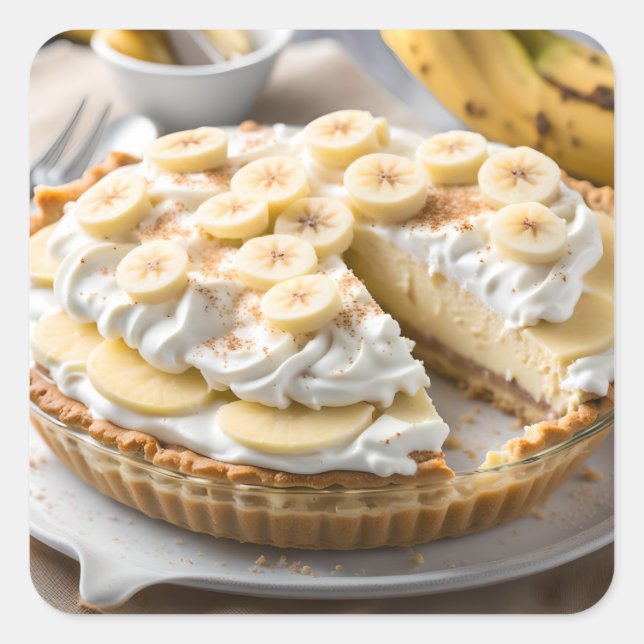 Adesivo Quadrado Banana Cream Pie (Frente)