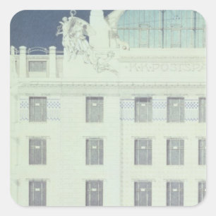 Adesivo Quadrado Banco de poupança da estação de correios, Viena