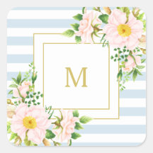 Banda Azul Chic Floral Monograma