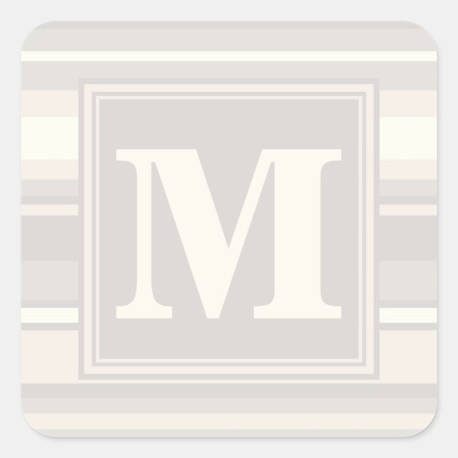 Adesivo Quadrado Banda bege monograma (Frente)
