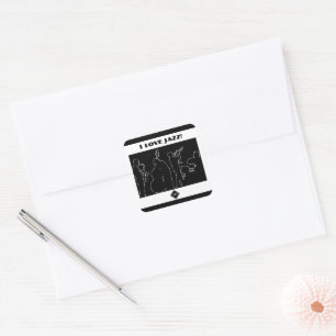 Adesivo Quadrado Banda de Jazz - Eu amo Jazz