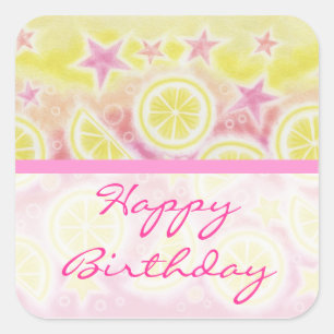 Adesivo Quadrado Banda quadrada de limonada rosa
