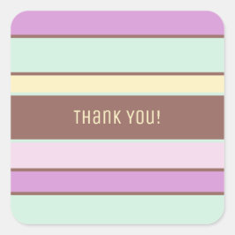 Adesivo Quadrado Bandas de Pastel de Luz Elegante Personalizadas Ob