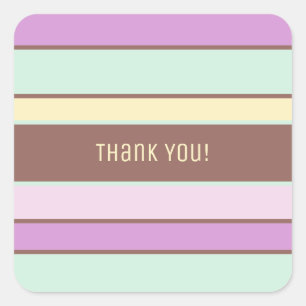 Adesivo Quadrado Bandas de Pastel de Luz Elegante Personalizadas Ob