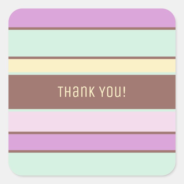 Adesivo Quadrado Bandas de Pastel de Luz Elegante Personalizadas Ob (Frente)