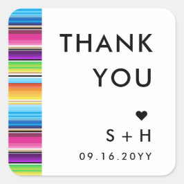 Adesivo Quadrado Bandas Primavera de Serape | Obrigado!