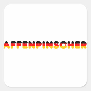 Adesivo Quadrado bandeira affenpinscher em nome