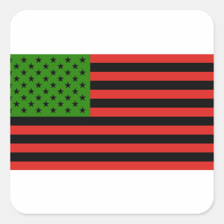Adesivo Quadrado Bandeira Afro-Americana - Preto Vermelho e Verde