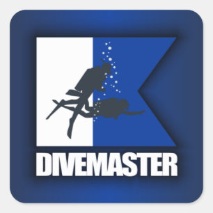 Adesivo Quadrado Bandeira alfa (Divemaster)