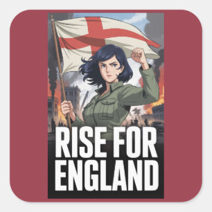 Adesivo Quadrado Bandeira Amelia St George Reino Unido Inglaterra P