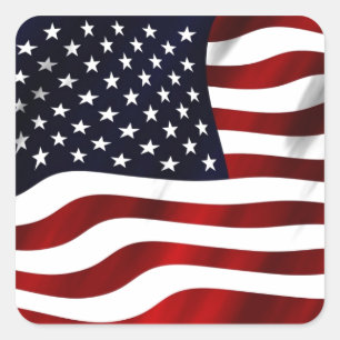 Adesivo Quadrado Bandeira Americana Acenando
