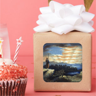 Adesivo Quadrado Bandeira Americana Celestial no Céu, Guerra Civil 