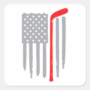 Adesivo Quadrado Bandeira americana de hóquei