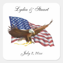 Bandeira Americana e Águia