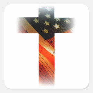 Adesivo Quadrado Bandeira Americana em cruz