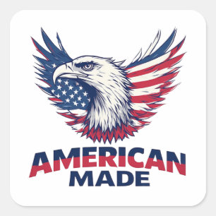 Adesivo Quadrado Bandeira Americana Feita nos EUA Presente Patrióti