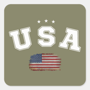 Adesivo Quadrado Bandeira Americana Patriótica dos EUA Veteranos 4