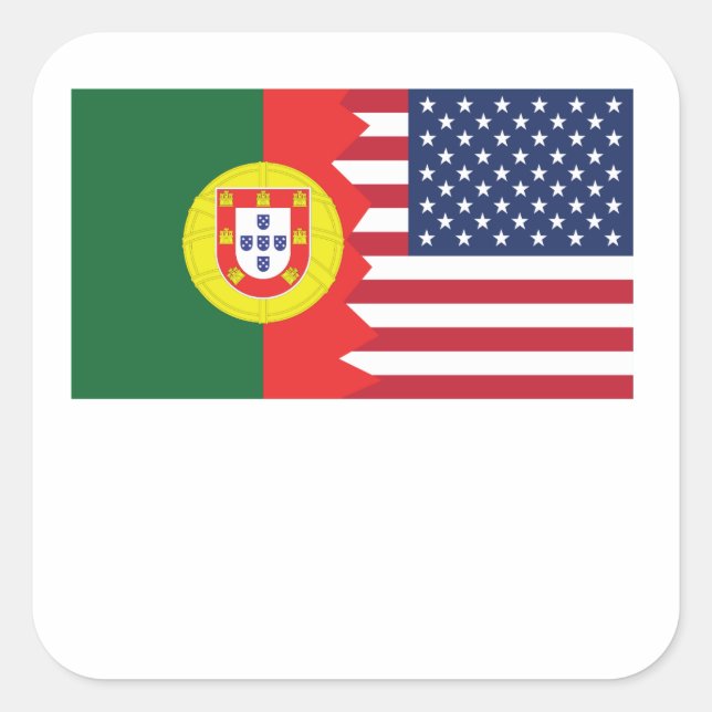 Adesivo Quadrado Bandeira Americana Portuguesa (Frente)