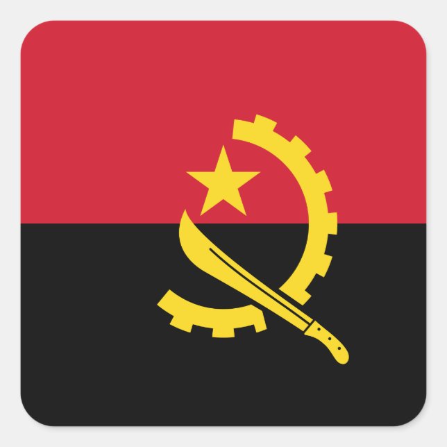 Adesivo Quadrado Bandeira Angola (Frente)