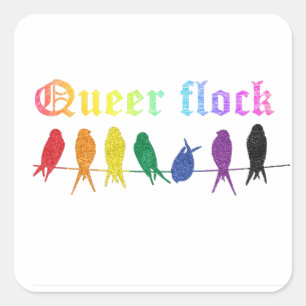 Adesivo Quadrado bandeira arco-íris do mês do orgulho LGBTQ rebanho