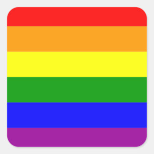 Adesivo Quadrado Bandeira Arco-Íris do Orgulho Gay