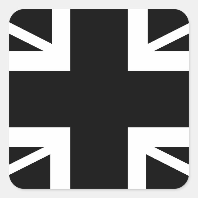 Adesivo Quadrado Bandeira BLack & White Classic Union Jack British( (Frente)