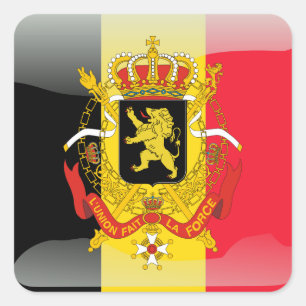 Adesivo Quadrado Bandeira brilhante belga