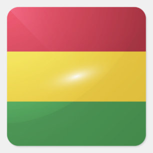 Adesivo Quadrado Bandeira brilhante da Bolívia