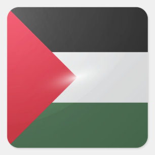 Adesivo Quadrado Bandeira Brilhante da Palestina