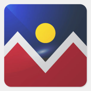 Adesivo Quadrado Bandeira brilhante do Colorado