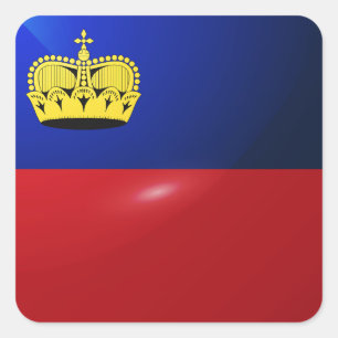 Adesivo Quadrado Bandeira brilhante do Listenstaine