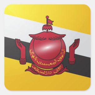 Adesivo Quadrado Bandeira brilhante do quadrado Brunei