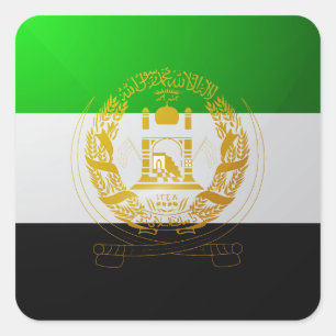 Adesivo Quadrado Bandeira brilhante do quadrado Panjshir