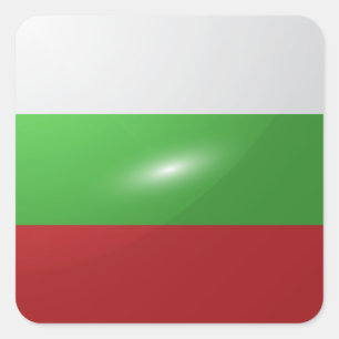 Adesivo Quadrado Bandeira brilhante quadrada da Bulgária