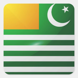 Adesivo Quadrado Bandeira brilhante quadrada de Caxemira
