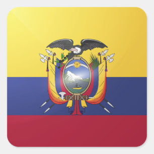 Adesivo Quadrado Bandeira brilhante quadrada do Equador