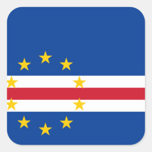 Adesivo Quadrado Bandeira Cabo Verde