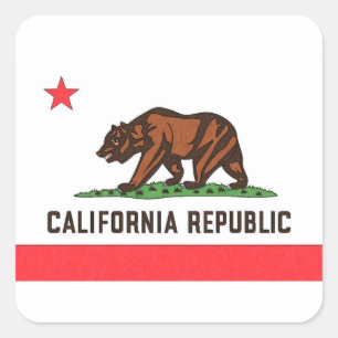ADESIVO QUADRADO BANDEIRA CALIFORNIA