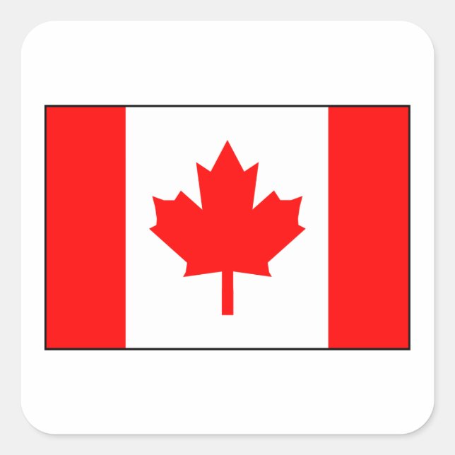 Adesivo Quadrado Bandeira canadense (Frente)