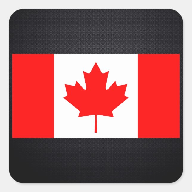 Adesivo Quadrado bandeira canadense (Frente)