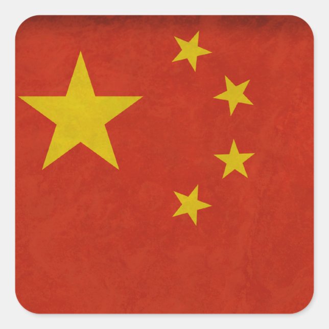 Adesivo Quadrado Bandeira Chinesa (Frente)