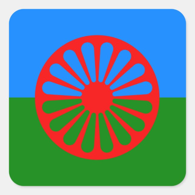 Adesivo Quadrado Bandeira cigana (Frente)