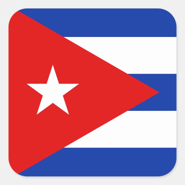 Adesivo Quadrado Bandeira Cuba (Frente)
