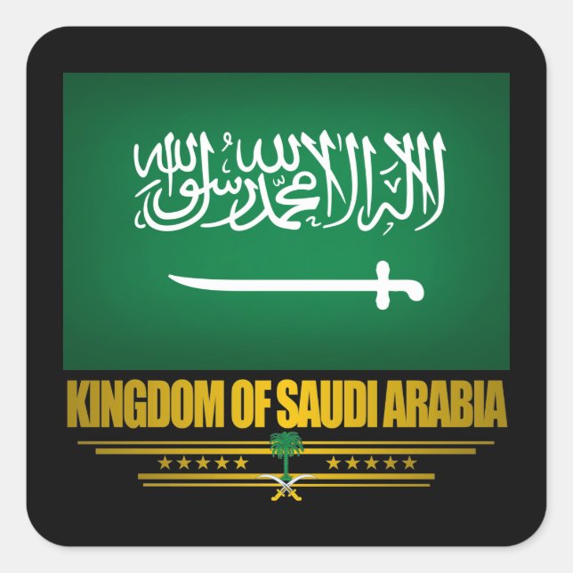 Adesivo Quadrado Bandeira da Arábia Saudita (Frente)