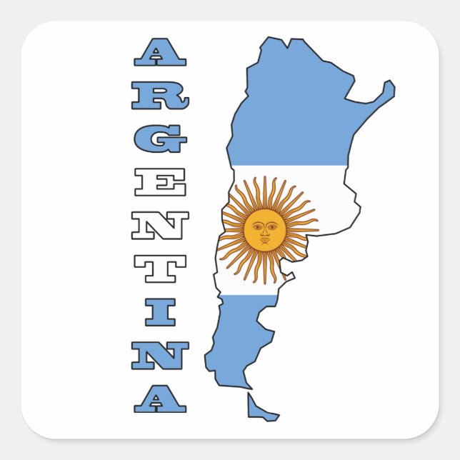 Adesivo Quadrado Bandeira da Argentina (Frente)