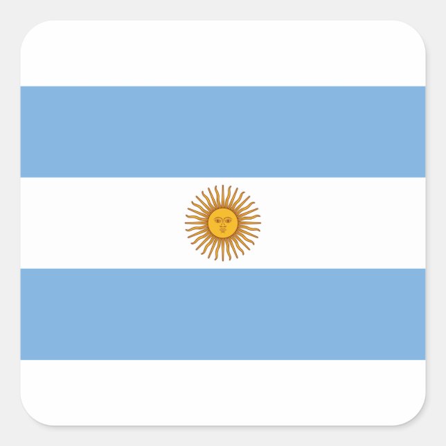 Adesivo Quadrado Bandeira da Argentina - Bandera da Argentina (Frente)
