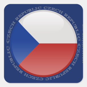 Adesivo Quadrado Bandeira da bolha da república checa