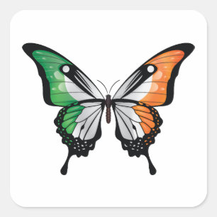 Adesivo Quadrado Bandeira da Borboleta da Irlanda