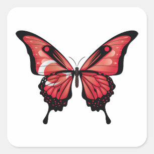 Adesivo Quadrado Bandeira da Borboleta da Turquia