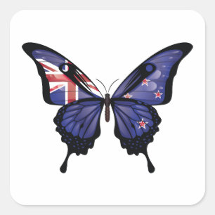Adesivo Quadrado Bandeira da Borboleta Swallowtail, Nova Zelândia